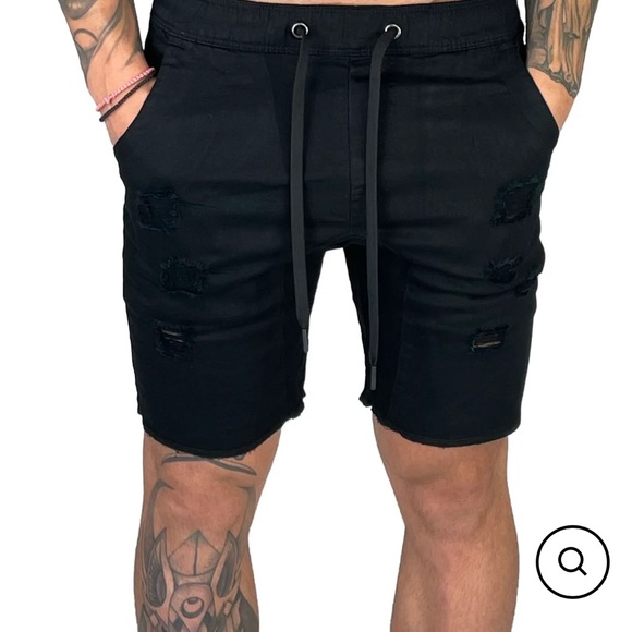 ANAX Distressed shorts Black Size Medium NWT - Picture 1 of 7